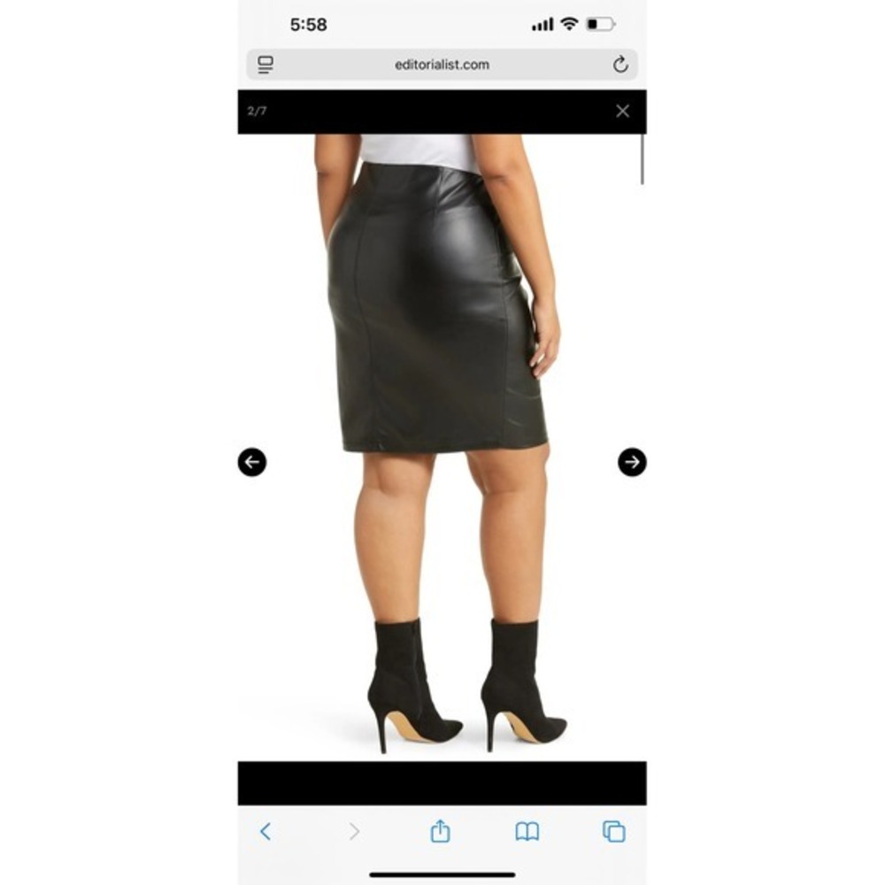 Liverpool Faux Leather Pencil Skirt Black Size 18W NWOT‎ - Picture 2 of 4